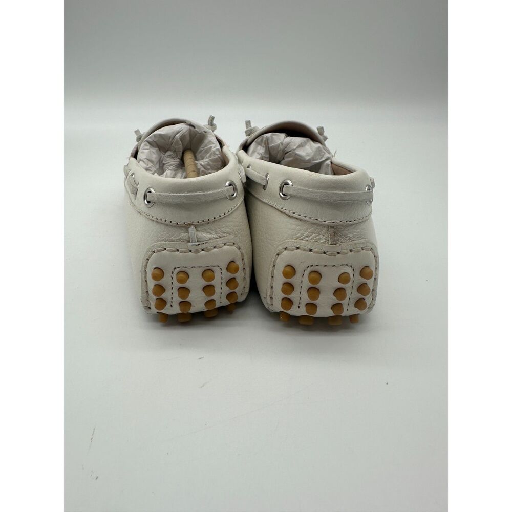 Veronica Beard Jia Boater Loafer Sz 7 M Upper Leather Coconut White NWT - Picture 9 of 10
